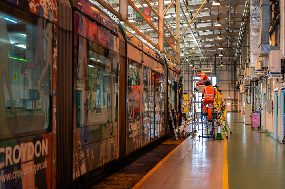 CROYDON, England - Tramlink service center for Croydon light rail in Greater London